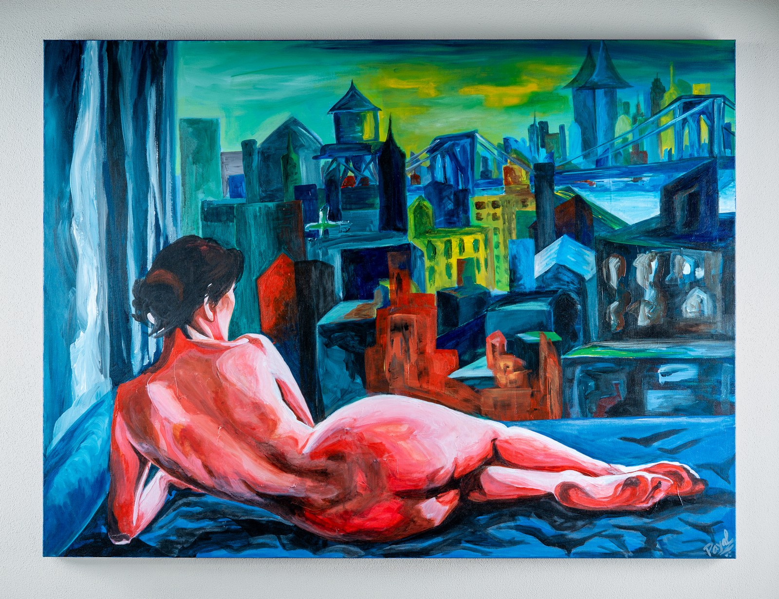 The Heat of Cold Distance. 2026. Acrylic on canvas, 36×48 in. By Payal Agarwal.
