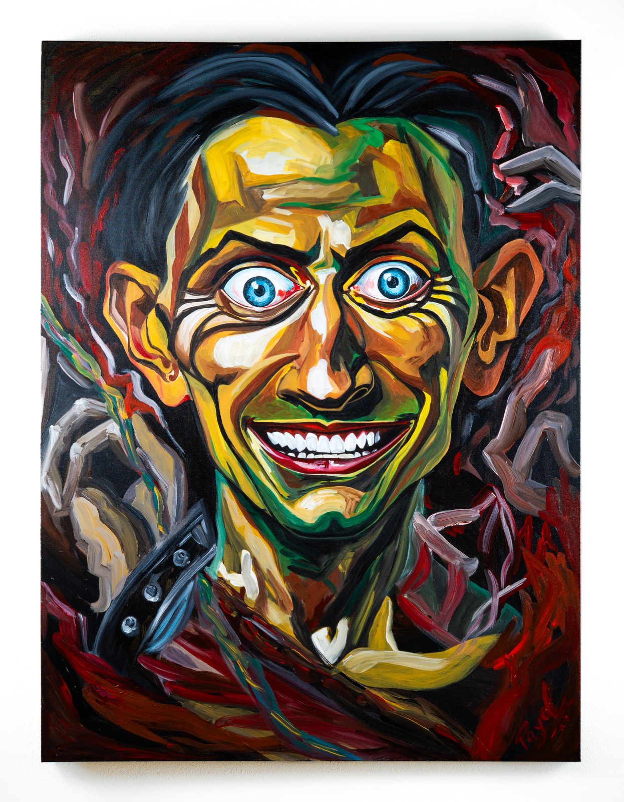 The Insane Smile Longest. 2026. Acrylic on canvas, 48×36 in. By Payal Agarwal.
