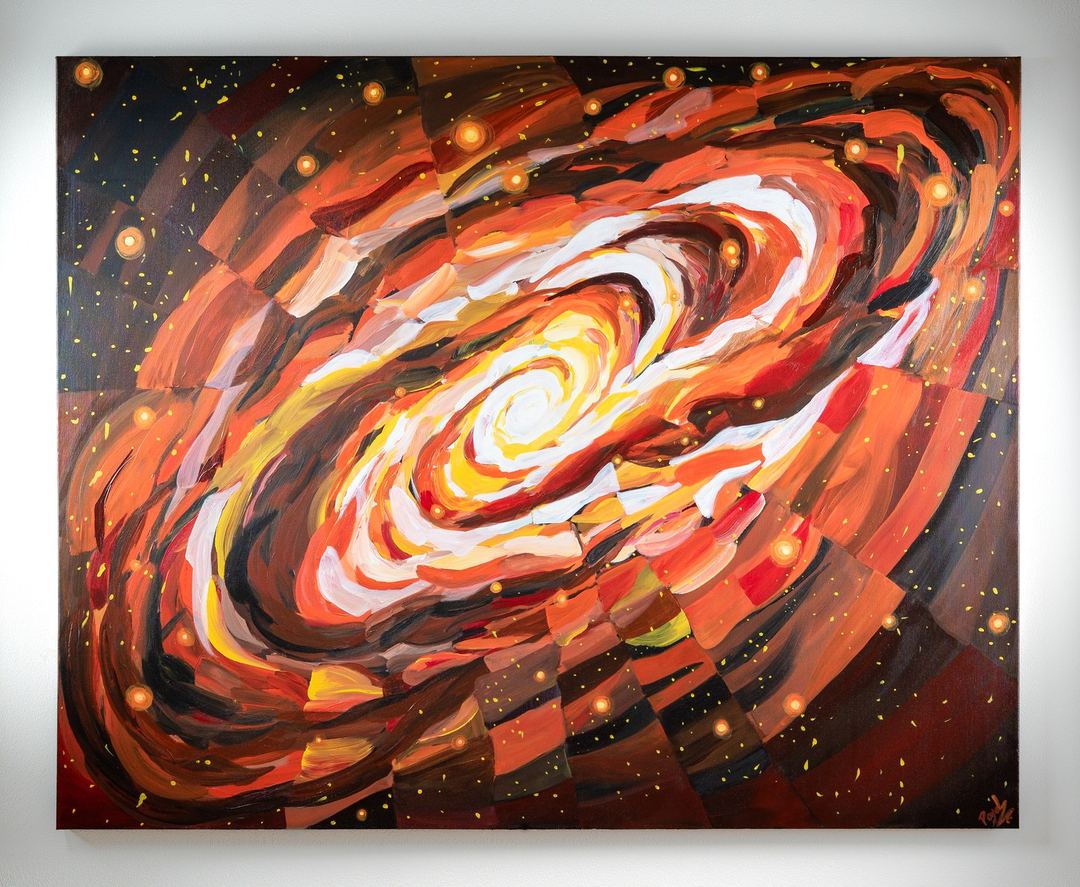 You Are the Reason Stars Form by Payal Agarwal, 2026. Acrylic on canvas, 60 × 48 in. In Exhibition.